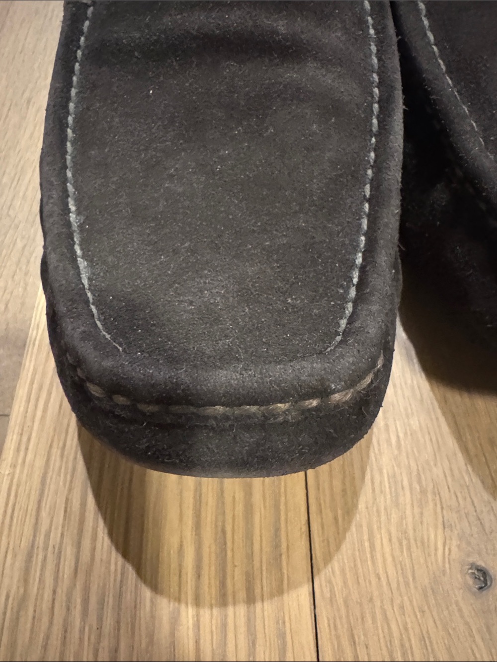 Prada Dark Brown Suede Moccasin Slip-Ons - Picture 8 of 11